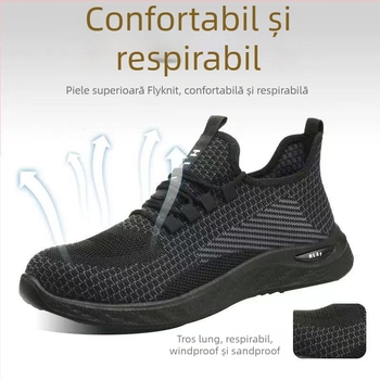 Pantofi de protecție electrică cu izolație 10KV, protecție anti-strivire și anti-perforație, partea superioară respirabilă din Fly-woven, vârf din plastic