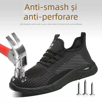 Pantofi de protecție electrică cu izolație 10KV, protecție anti-strivire și anti-perforație, partea superioară respirabilă din Fly-woven, vârf din plastic