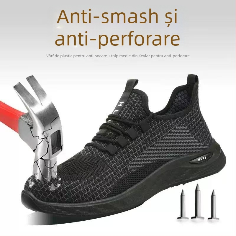 Pantofi de protecție electrică cu izolație 10KV, protecție anti-strivire și anti-perforație, partea superioară respirabilă din Fly-woven, vârf din plastic