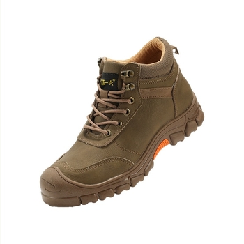 Ghete de protecție pentru muncă în construcții, cu înălțime peste gleznă, piele microfibră, vârf din plastic și oțel, anti-șoc, anti-perforație, izolație