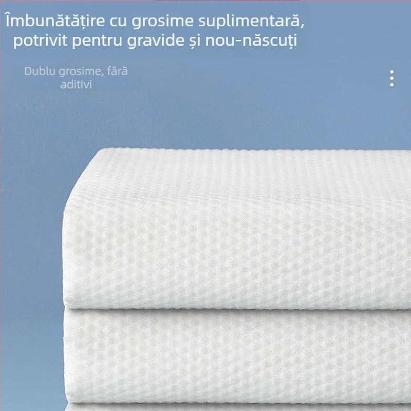 Prosop de păr pentru frizerii și saloane de înfrumusețare – de unică folosință, mărit și îngroșat, din bumbac, 80 g, absorbție rapidă 0-5s, cu logo imprimat