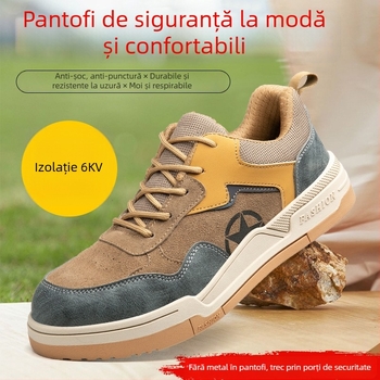 Pantofi de protecție electrice cu izolație 6 kV – anti-șoc, anti-perforație, talpă moale, piele suede + microfibră