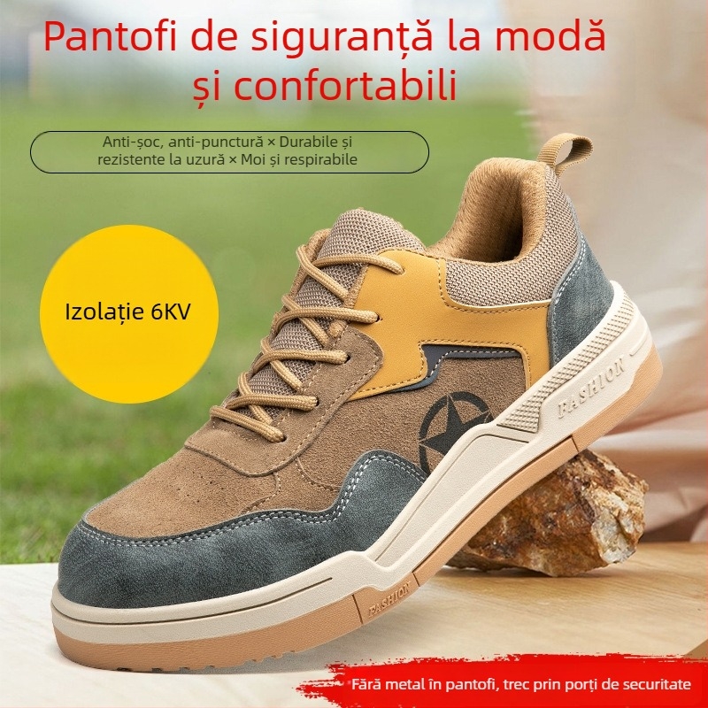 Pantofi de protecție electrice cu izolație 6 kV – anti-șoc, anti-perforație, talpă moale, piele suede + microfibră
