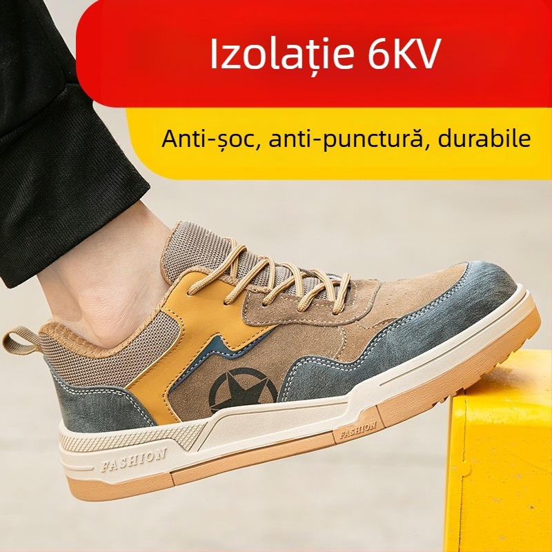 Pantofi de protecție electrice cu izolație 6 kV – anti-șoc, anti-perforație, talpă moale, piele suede + microfibră