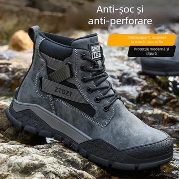 Pantofi de siguranță cu vârf din oțel, izolați, anti-șoc, anti-perforație, talpă groasă