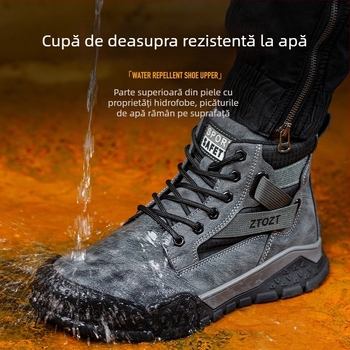 Pantofi de siguranță cu vârf din oțel, izolați, anti-șoc, anti-perforație, talpă groasă