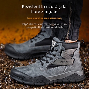 Pantofi de siguranță cu vârf din oțel, izolați, anti-șoc, anti-perforație, talpă groasă