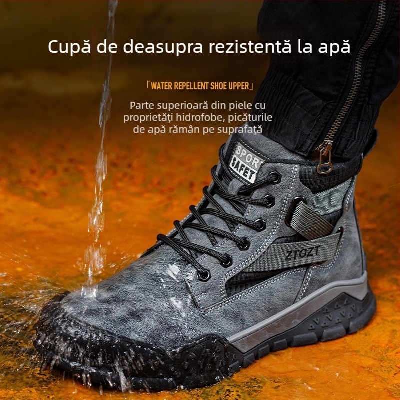 Pantofi de siguranță cu vârf din oțel, izolați, anti-șoc, anti-perforație, talpă groasă