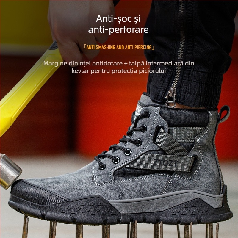 Pantofi de siguranță cu vârf din oțel, izolați, anti-șoc, anti-perforație, talpă groasă