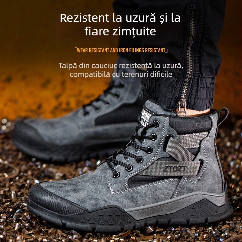 Pantofi de siguranță cu vârf din oțel, izolați, anti-șoc, anti-perforație, talpă groasă