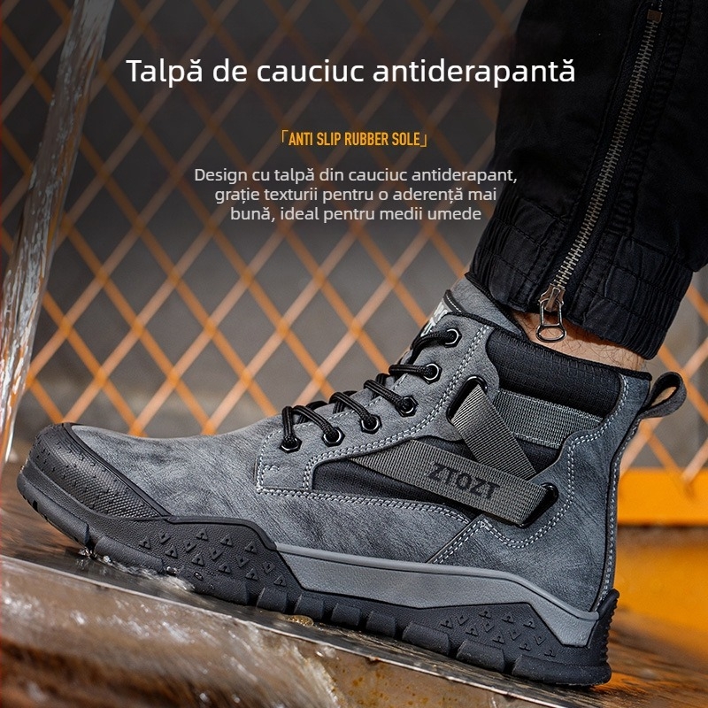Pantofi de siguranță cu vârf din oțel, izolați, anti-șoc, anti-perforație, talpă groasă