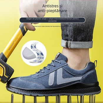 Încălțăminte de protecție pentru muncă, anti-șoc, anti-perforație, izolate, din piele velur, model 3022