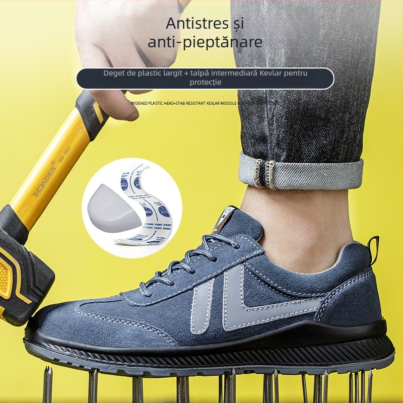 Încălțăminte de protecție pentru muncă, anti-șoc, anti-perforație, izolate, din piele velur, model 3022