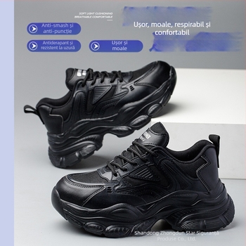 Pantofi de protecție pentru femei, anti-impact și anti-perforație, patru sezoane, încălțăminte outdoor pentru camping, vârf din plastic-otel, talpă antiderapantă