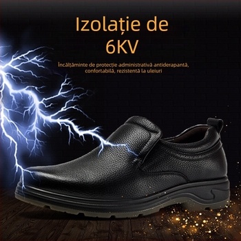 Xinnai pantofi de protecție izolați – talpă antiderapantă, rezistenți la uleiuri, izolație electrică 6kV, piele de vacă
