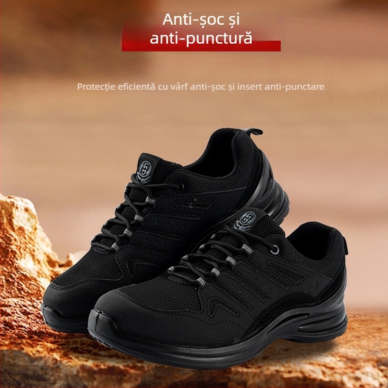 Pantofi de protecție pentru sudură: anti-perforație și anti-șoc, piele microfibră, design cu gleznă joasă