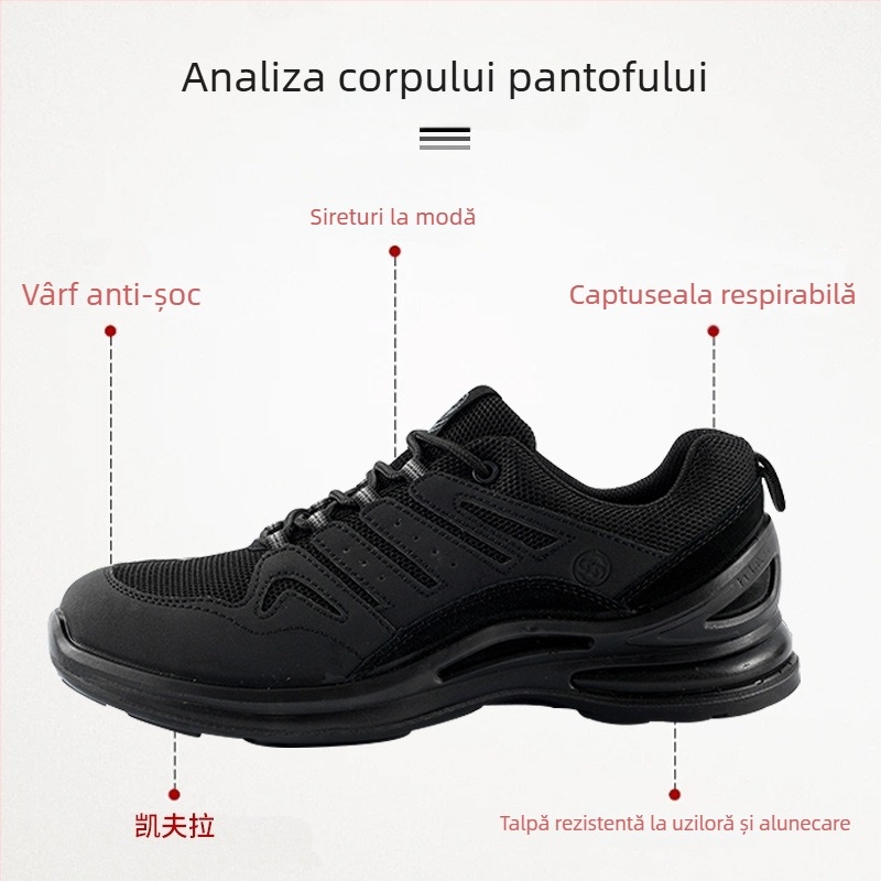 Pantofi de protecție pentru sudură: anti-perforație și anti-șoc, piele microfibră, design cu gleznă joasă