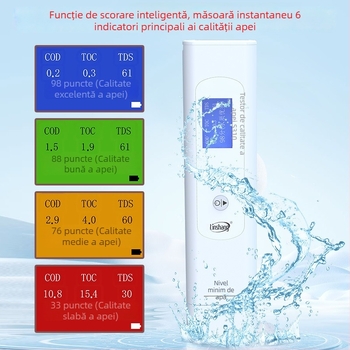 Linshang LS310 analizator multi-parametric de calitate a apei – game COD/TOC și UV275, rezoluție COD/TOC 0,01 mg/L, UV275 0,001 AU/cm, alimentare cu 2 baterii AA