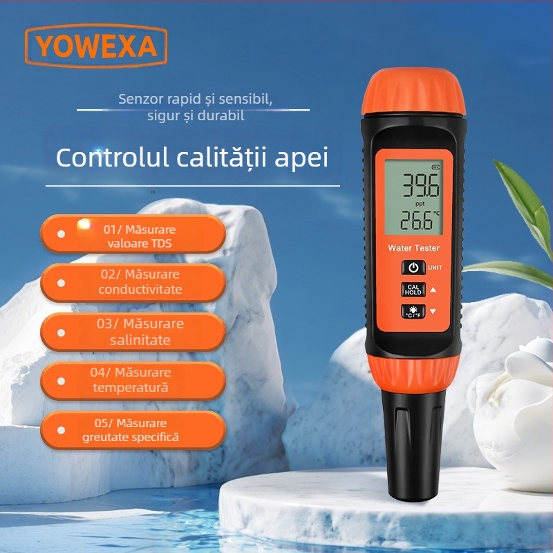 Yowexa Yw-624 Analizator multiparametric de calitate a apei – Salinitate, Gravitatea specifică, TDS, Conductivitate, Temperatură