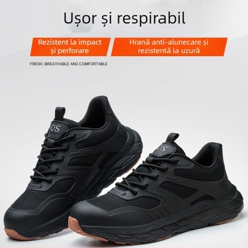 Pantofi de protecție pentru muncă pentru bărbați, partea superioară din mesh+TPU, vârf din oțel, anti-șoc, anti-perforație