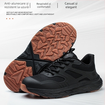 Pantofi de protecție pentru muncă pentru bărbați, partea superioară din mesh+TPU, vârf din oțel, anti-șoc, anti-perforație