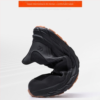 Pantofi de protecție pentru muncă pentru bărbați, partea superioară din mesh+TPU, vârf din oțel, anti-șoc, anti-perforație
