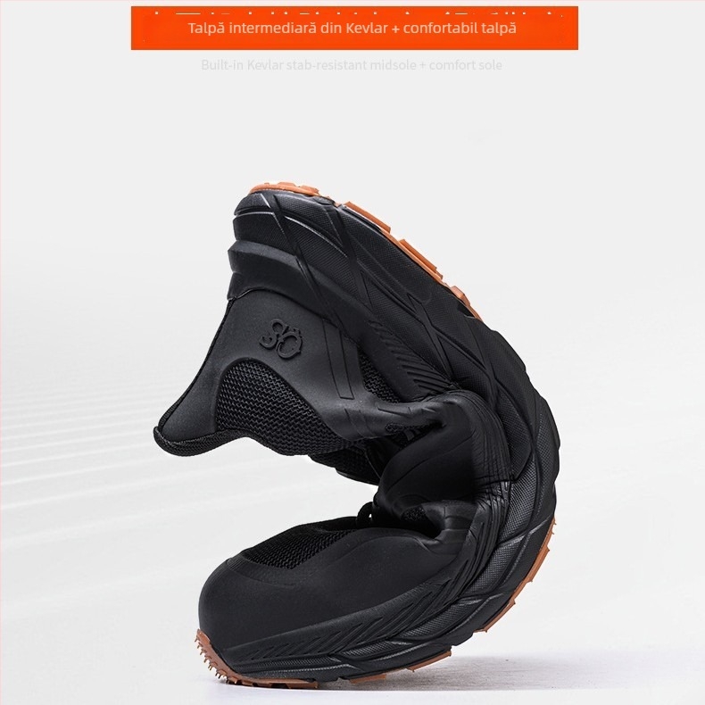 Pantofi de protecție pentru muncă pentru bărbați, partea superioară din mesh+TPU, vârf din oțel, anti-șoc, anti-perforație
