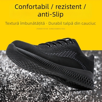 Pantofi de protecție ușori, respirabili, cu vârf din oțel, protecție împotriva impactului și perforării
