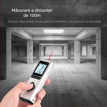Distanțier laser portabil, seria Z, cu linie încrucișată — raza 0.5–100 m, precizie 0.001 m, tensiune 3.7 V, greutate 60.3 g
