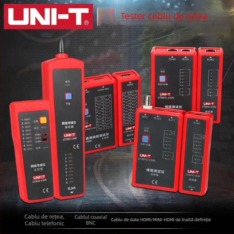 Tester de cabluri de rețea UNI-T UT681L/UT681C/UT681HDMI – testare LAN și HDMI