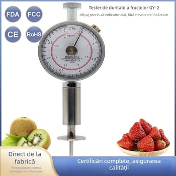 Tester pentru fermitatea fructelor, detector portabil cu afișaj digital, model GY-2; Dimensiuni: 100×100; Greutate: 0.3
