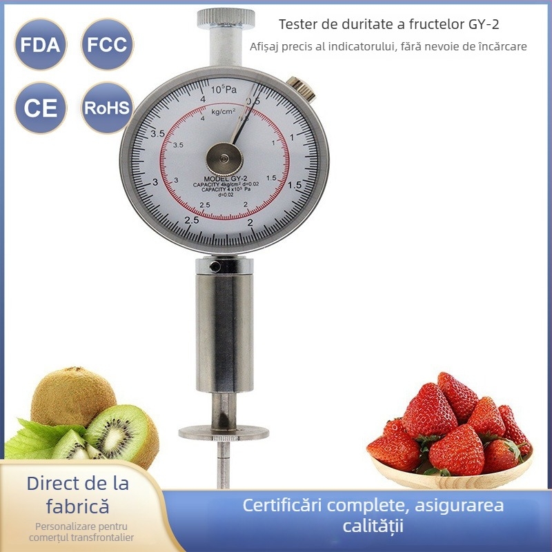 Tester pentru fermitatea fructelor, detector portabil cu afișaj digital, model GY-2; Dimensiuni: 100×100; Greutate: 0.3