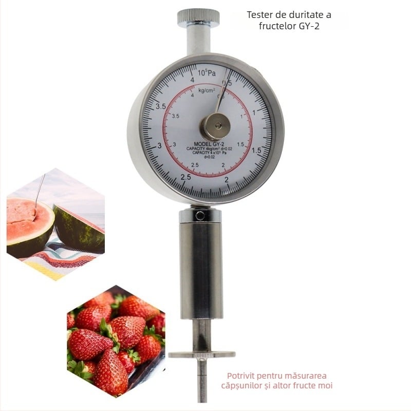 Tester pentru fermitatea fructelor, detector portabil cu afișaj digital, model GY-2; Dimensiuni: 100×100; Greutate: 0.3