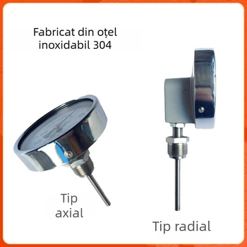 Termometru bimetal WSS – modelele WSS-401/411/481/581; intervalul -60 la 500 °C; tip structură: unghi reglabil; precizie 1,5.