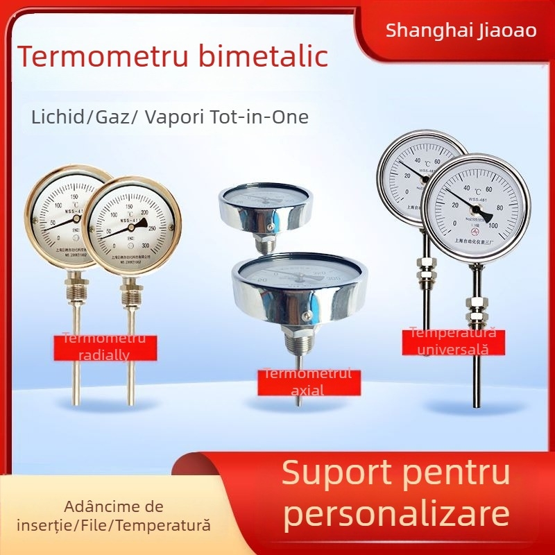 Termometru bimetal WSS – modelele WSS-401/411/481/581; intervalul -60 la 500 °C; tip structură: unghi reglabil; precizie 1,5.