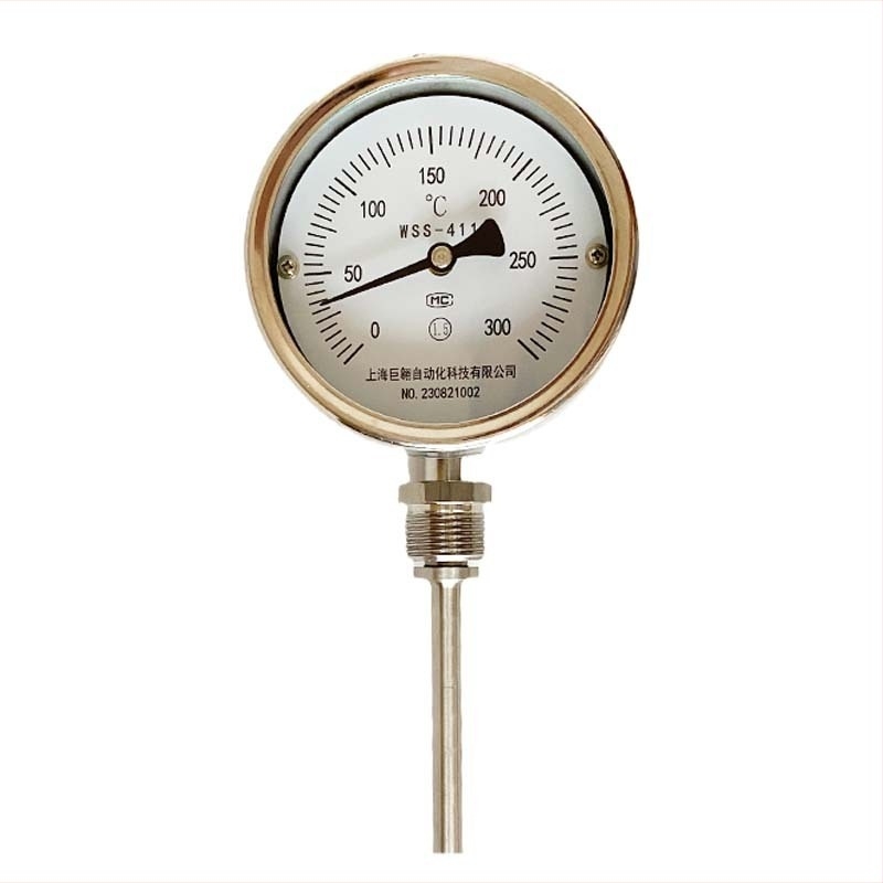 Termometru bimetal WSS – modelele WSS-401/411/481/581; intervalul -60 la 500 °C; tip structură: unghi reglabil; precizie 1,5.