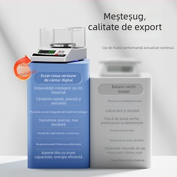 TB001 Balanță electronică: precizie 0,01 g, capacitate 5 kg, citire minimă 0,2 g, pentru uz de laborator