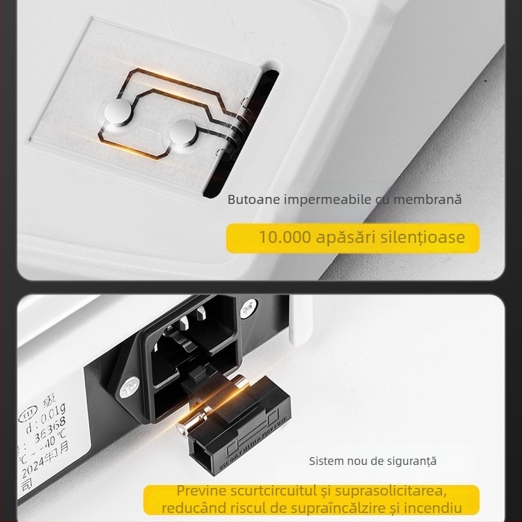 KCX-918 Balanță electronică, precizie 0.001 g, pentru uz casnic/comercial/industrial; alimentare: baterie Li-ion și priză