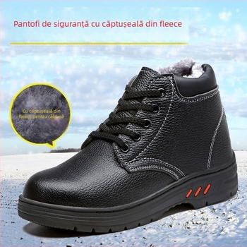 Pantofi de protecție cu gambă înaltă, căptuți cu fleece, vârf din oțel — rezistenți la perforare, la impact