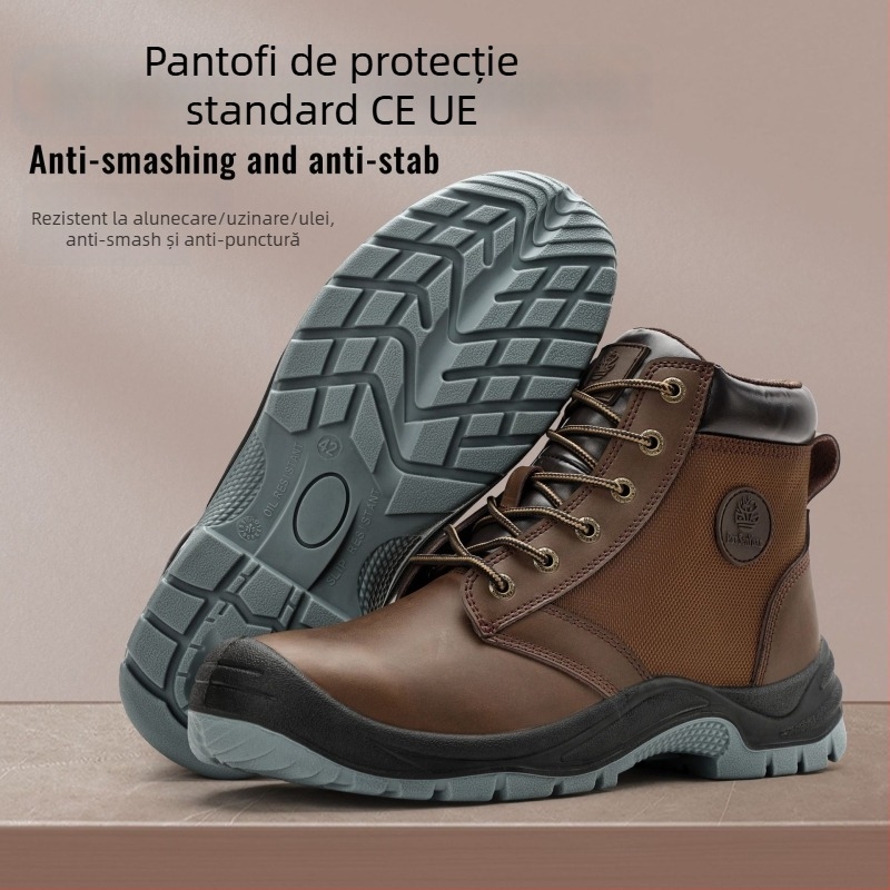 Pantofi de protecție pentru muncă, cu șold mediu, antistatice, rezistenți la ulei, anti-perforație, vârf din oțel