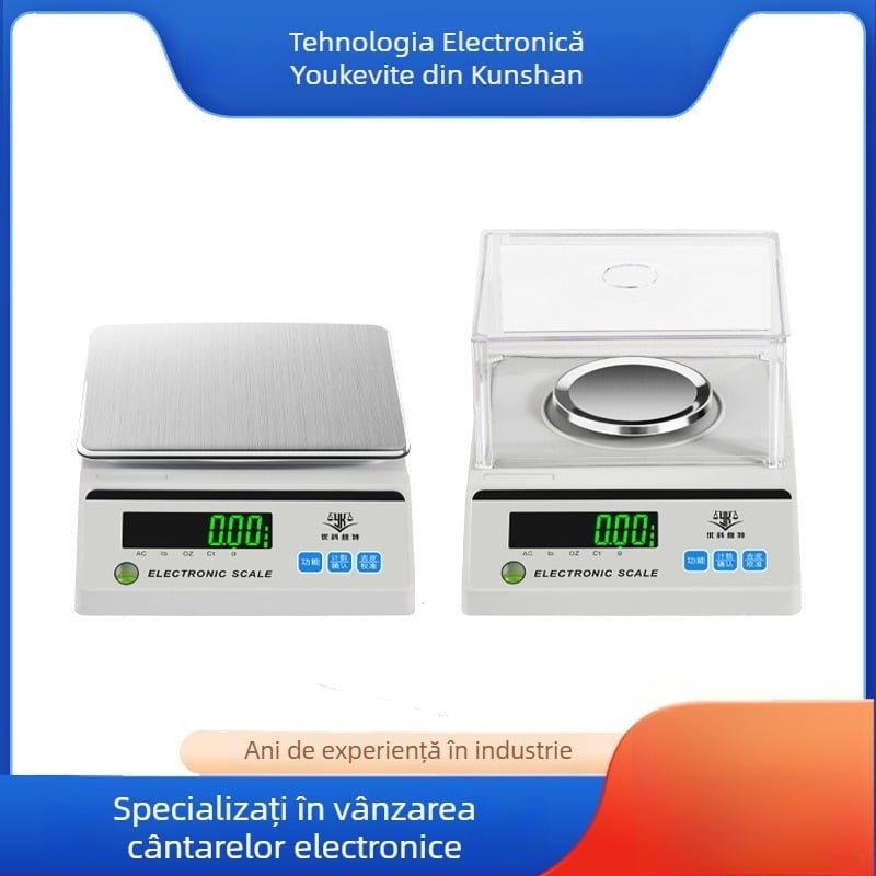 Balanță electronică de laborator, model Yk-cz-c, capacitate 500 g, rezoluție 0.001 g, brand Kunshan Youkewit Electronic Technology
