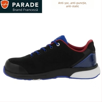 PARADE SLALUM Pantofi de protecție — respiranți, anti-alunecare, anti-perforație, anti-static; Material: piele microfibră + plasă tricotată; Vârf din material compozit ne-metalic