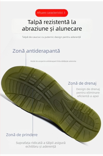 Pantofi de protecție cu vârf din oțel, anti-perforație, piele de vită de prim calitate, gleznă înaltă, pentru utilaje și construcții
