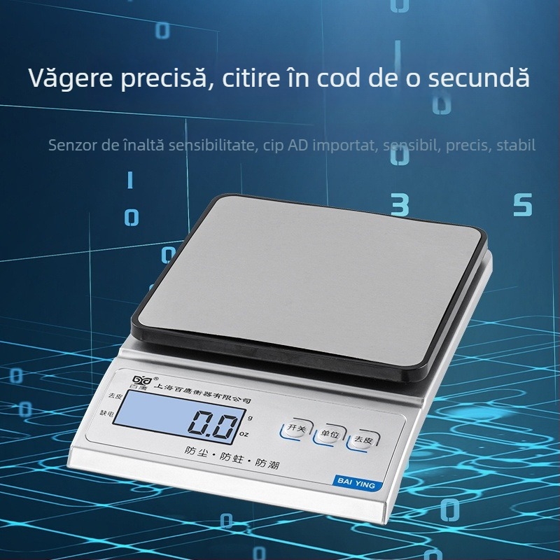 Balanță de analiză de laborator 0,01 g precizie, capacitate 0-3 kg, alimentare AC/DC, model OCS