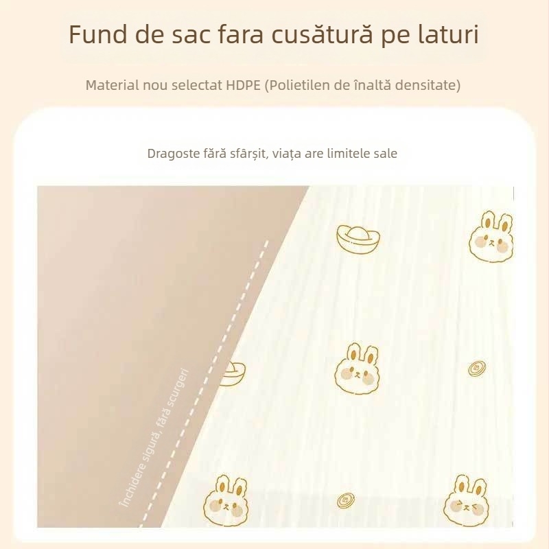 Saci de gunoi cu șiret, PE, set de 15, reutilizabile, închidere automată