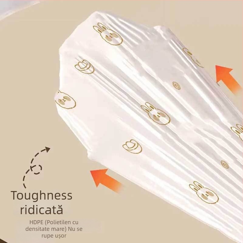 Saci de gunoi cu șnur, PE, 75 buc, nebiodegradabili, reutilizabili, închidere automată