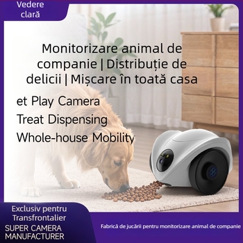 Robot de monitorizare și hrănire a animalelor de companie cu vedere nocturnă și comunicare bidirecțională, pentru uz interior; ABS; 1000 g; -5℃～60℃; Compensare luminii de fundal