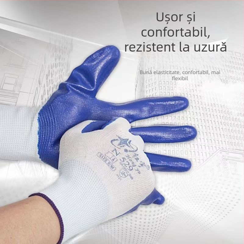 Mănuși de lucru din nitril Star Universe, antiderapante, rezistente la uzură, impermeabile, respirabile, rezistente la temperaturi înalte