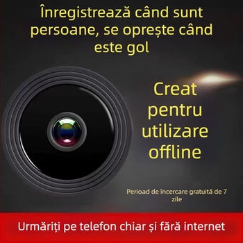 Cameră wireless cu obiectiv unghi larg de 3,6 mm, suport pentru aplicație mobilă, intercom și înregistrare