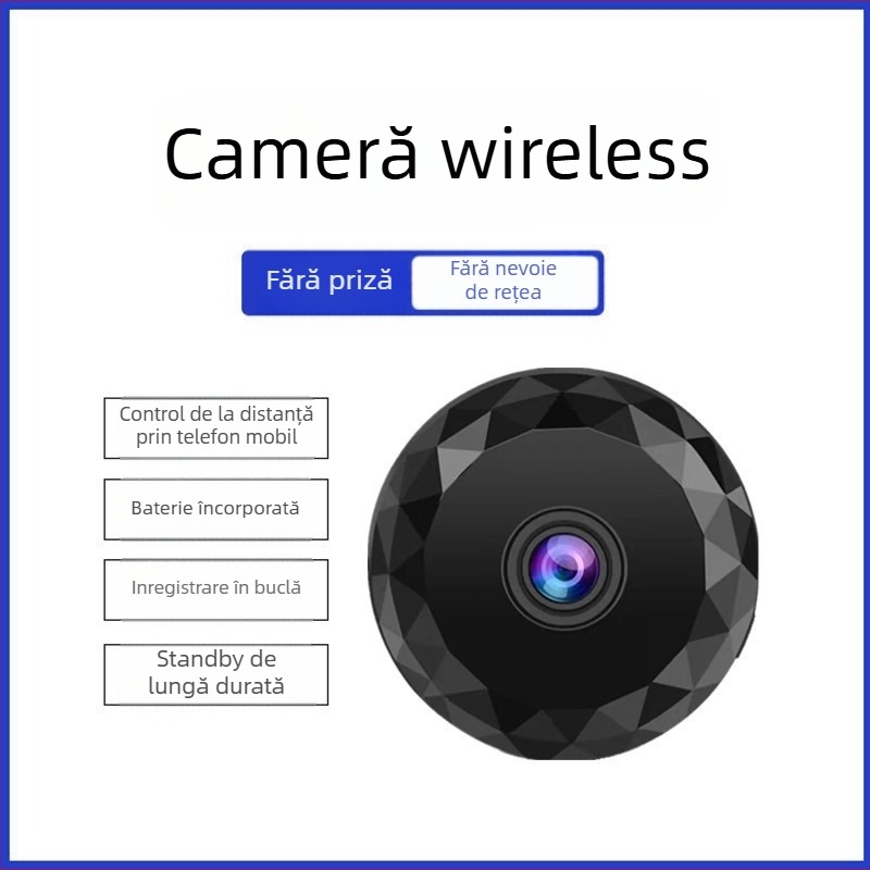 Cameră Inteligentă - Wi‑Fi fără fir, Monitorizare la distanță, Lungime focală 12 mm, 1080p Claritate, Viziune de noapte